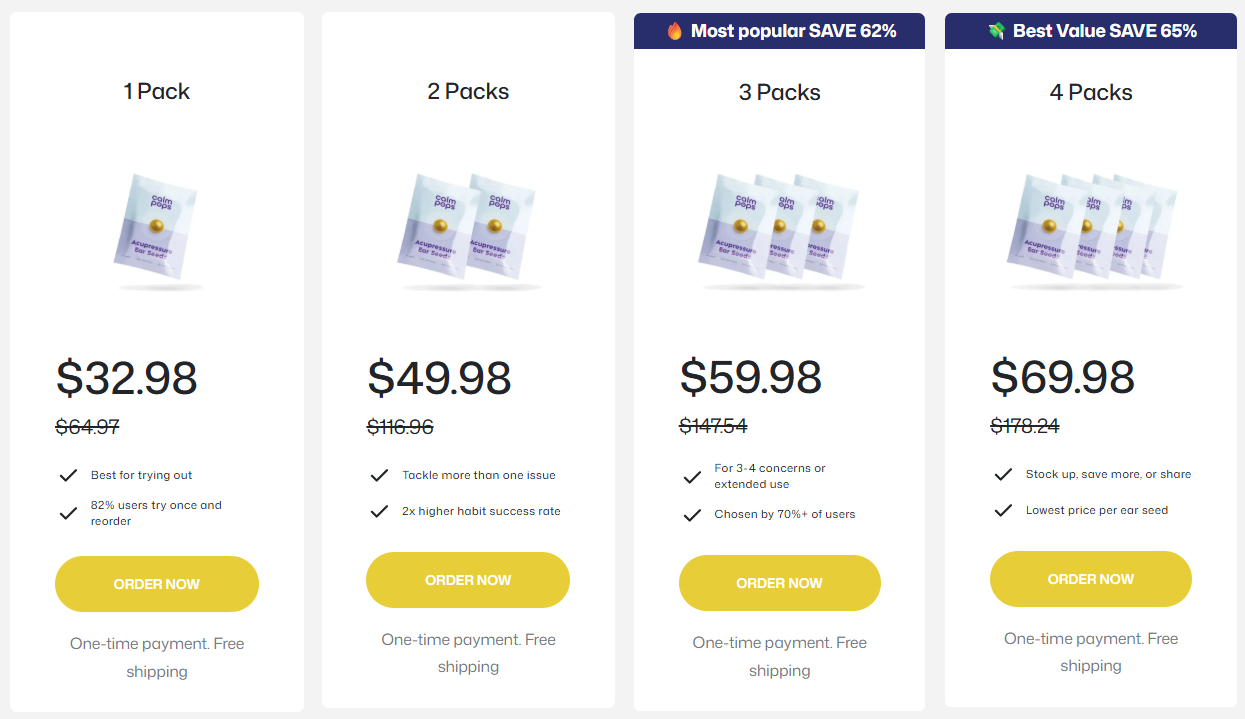 CalmPops pricing details